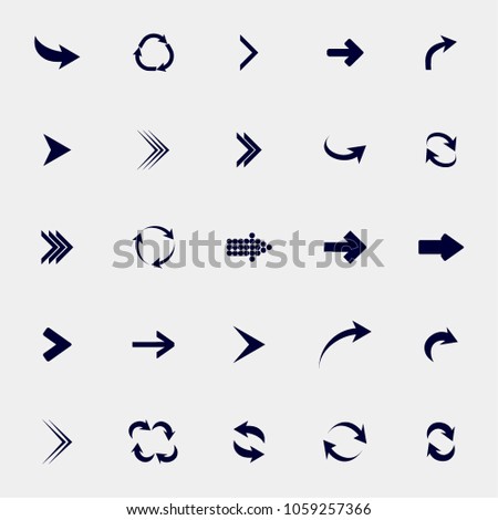 arrow icons set, direction, repeat icons