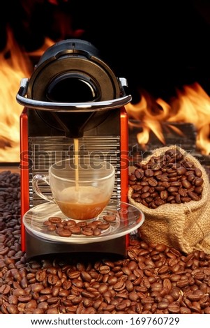 Capsule Coffee Machine and coffee cup