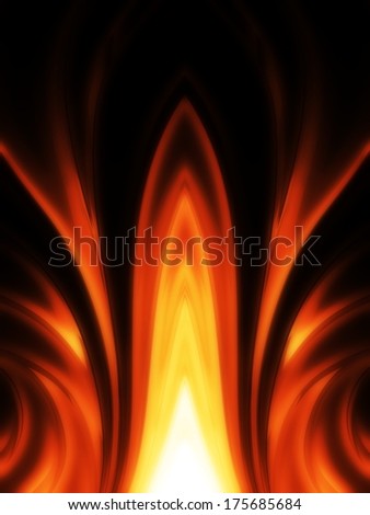 Burning fire and flames in black background, digital art. You can see more fire and flame on my page