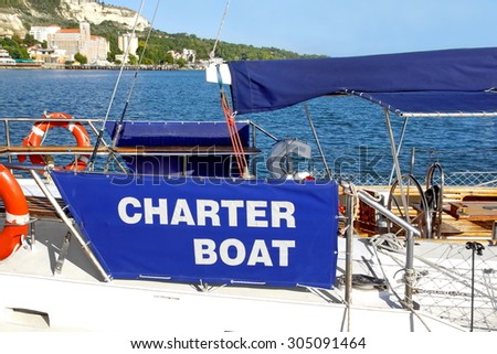 Rental Charter Boat For Tourists At The Sea Pier