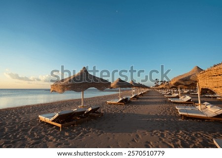 Similar – Image, Stock Photo Deckchairs in the high mountains