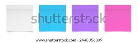 Similar – Image, Stock Photo multicolored blank paper stickers of different colors on a blue background