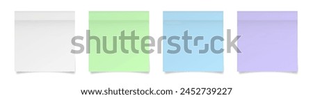 Similar – Image, Stock Photo multicolored blank paper stickers of different colors on a blue background