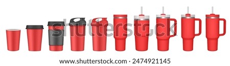 Similar – Image, Stock Photo Paper cup with red drink in the holder of a construction fence