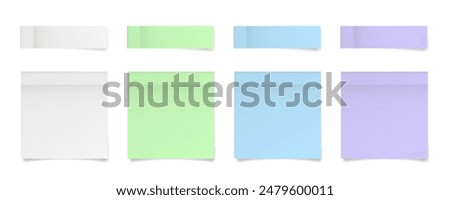 Image, Stock Photo multicolored blank paper stickers of different colors on a blue background