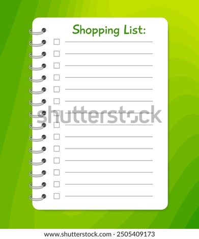 shopping list, notebook, copybook, notepad, clip, binder, spiral, clear, scrapbook, hole, metal, ring, copy space, worksheet, line, list, notepaper, open, mock, lined, mockup, paper, note, background,