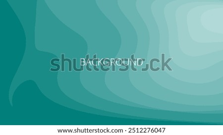 Teal green abstract background with sharp wavy lines and gradient transition, dynamic swirl shape. Inclined bends