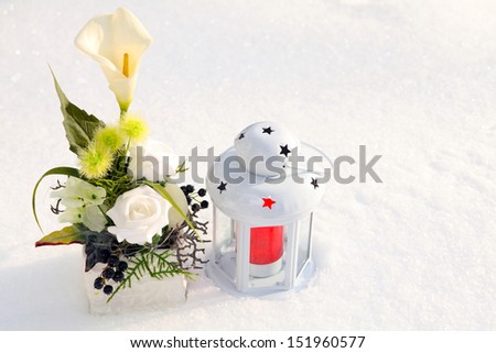Winter grave decorations