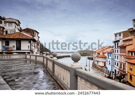 Similar – Image, Stock Photo Cityscape of Cudillero village, in the north of Spain. Cudillero is a charming village in Asturias, placed on a hill of the Atlantic coastline, with picturesque architecture and touristic restaurants and corners