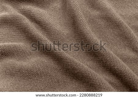 Image, Stock Photo fragment of knitted fabric from light brown wool of a sheep