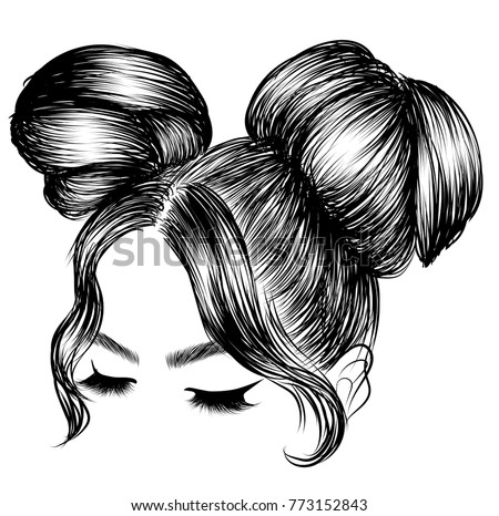 Featured image of post Bun Hairstyle Sketches Messy bun for thin hair