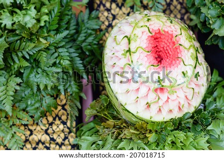 WATERMELON CARVING FOOD, THAILAND