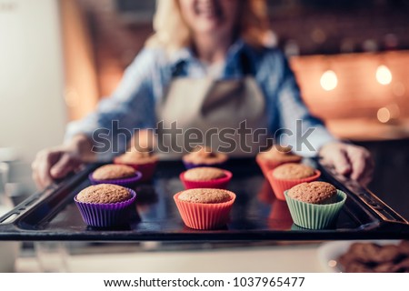 Similar – Image, Stock Photo Crop baker making cookies on table