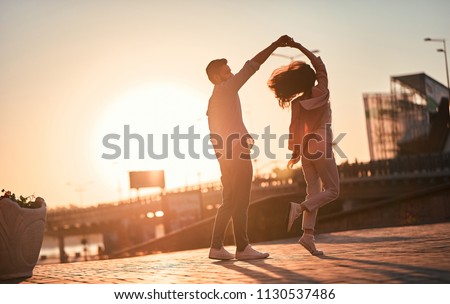 Similar – Image, Stock Photo Loving couple enjoying time together