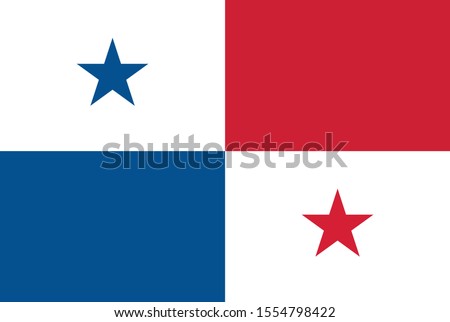 Panama Flag illustration,textured background, Symbols of Panama - Vector

