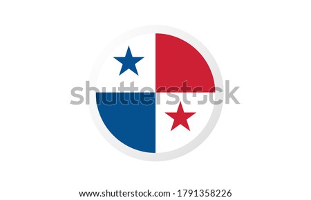 Panama Flag bottom  illustration,textured background, Symbols of Panama - Vector