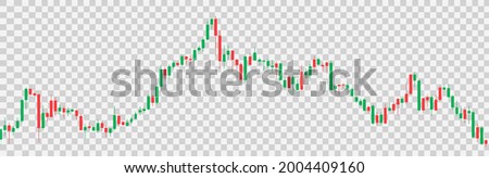 Candlestick trading graph isolated on png or transparent  background, investing stocks market,buy and sell sign candlestick, vector illustration  商業照片 © 