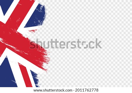 UK flag with brush paint textured isolated  on png or transparent  background,Symbols of United Kingdom,Great Britain , template for banner,card,advertising ,promote,ads, web design, magazine,vector