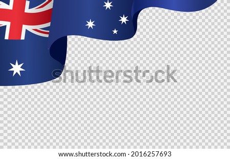 Waving flag of Australia isolated  on png or transparent  background,Symbol of Australia,template for banner,card,advertising ,promote, TV commercial, ads, web, vector illustration  