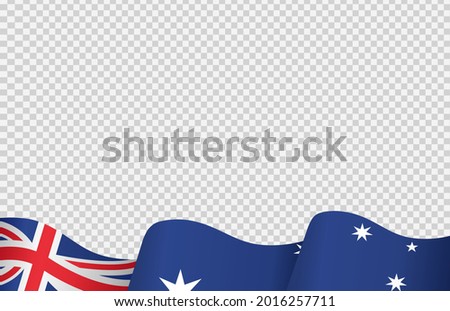 Waving flag of Australia isolated  on png or transparent  background,Symbol of Australia,template for banner,card,advertising ,promote, TV commercial, ads, web, vector illustration  