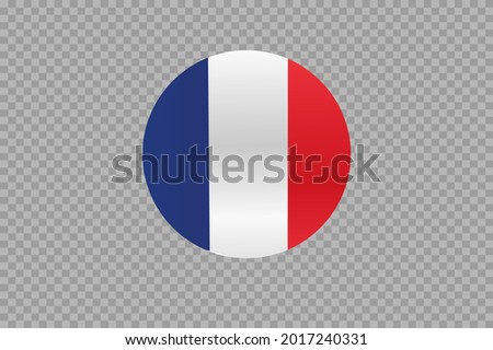 France flag in circle shape isolated  on png or transparent  background,Symbols of France, template for banner,card,advertising ,web design, magazine, news paper,vector,top gold winner sport country