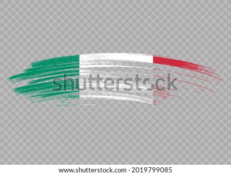 Italy flag with brush paint textured isolated  on png or transparent background,Symbol Italy,template for banner,advertising ,promote, design,vector,top gold medal winner sport country