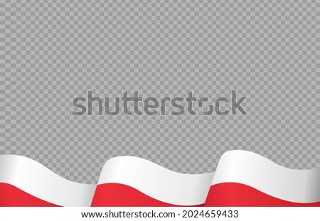 Waving flag of Poland isolated  on png or transparent  background,Symbol of Poland ,template for banner,card,advertising ,promote, vector illustration top gold medal sport winner country