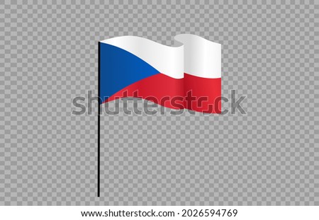 Waving flag of Czech Republic isolated  on png or transparent  background,Symbol of Czech Republic,template for banner,card,promote, vector illustration top gold medal sport winner country 