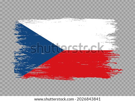 Czech Republic flag with brush paint textured isolated  on png or transparent background,Symbol of Czech Republic  ,template for banner,promote, design,vector,top gold medal winner sport country