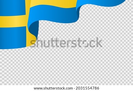 Waving flag of Sweden isolated  on png or transparent  background,Symbol of Sweden,template for banner,card,advertising ,promote, vector illustration top gold medal sport winner country