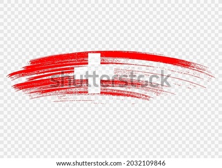 Switzerland  flag with brush paint textured isolated  on png or transparent background,Symbol of Switzerland,template for banner,promote, design,vector,top gold medal winner sport country