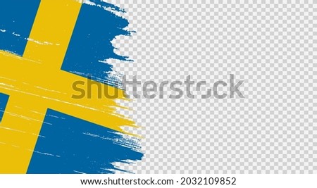 Sweden flag with brush paint textured isolated  on png or transparent background,Symbol of Sweden,template for banner,promote, design,vector,top gold medal winner sport country