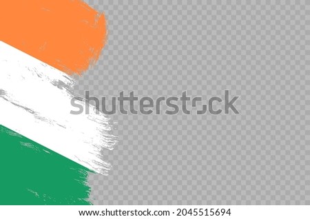 Ireland flag with brush paint textured isolated  on png or transparent background,Symbol of Ireland,template for banner,promote, design,vector,top gold medal winner sport country