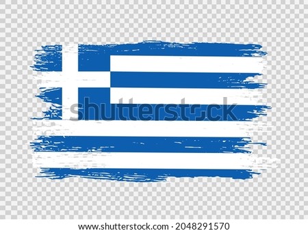 Greece flag with brush paint textured isolated  on png or transparent background,Symbol of Greece,template for banner,promote, design,vector,top gold medal winner sport country