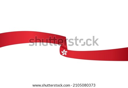 Long waving Hong Kong  flag isolated  on png or transparent background,Symbol of Hong Kong,template for banner,card,advertising ,promote,and business matching country poster, vector illustration