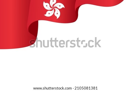 Corner waving Hong Kong  flag  isolated  on png or transparent background,Symbol of Hong Kong,template for banner,card,advertising ,promote,and business matching country poster, vector illustration
