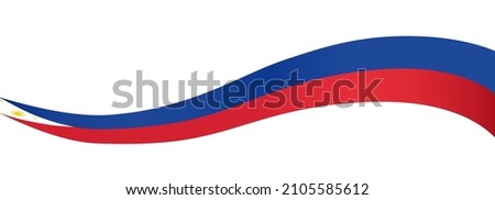 Long waving Philippines flag isolated  on png or transparent background,Symbol of Philippines ,template for banner,card,advertising ,promote,and business matching country poster, vector illustration