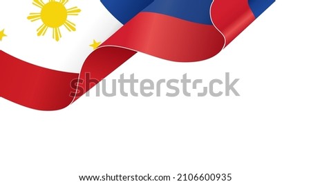 Corner waving Philippines   flag  isolated  on png or transparent background,Symbol of Philippines,template for banner,card,advertising ,promote,and business matching country poster, vector 