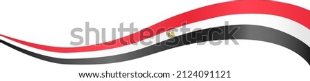 Long waving Egypt flag isolated  on png or transparent background,Symbol Egypt,template for banner,card,advertising ,promote,and business matching country poster, vector illustration