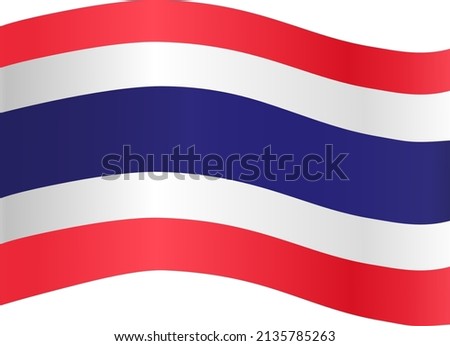 Thailand flag isolated  on png or transparent background,Symbol of Thailand,template for banner,card,advertising ,promote,and business matching country poster, vector illustration