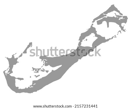 Bermuda map on  png or transparent  background.Symbol of Bermuda.Vector illustration