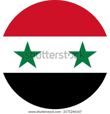 Syria flag in circle shape isolated  on  transparent  background