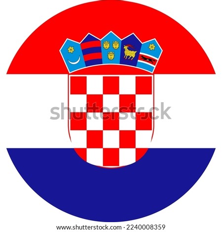 Croatia flag in circle shape isolated  on  transparent  background