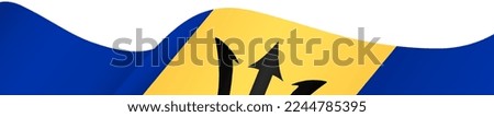 Barbados  flag wave  isolated  on png or transparent background,Symbol Barbados ,template for banner,card,advertising ,promote,and business matching country poster, vector illustration