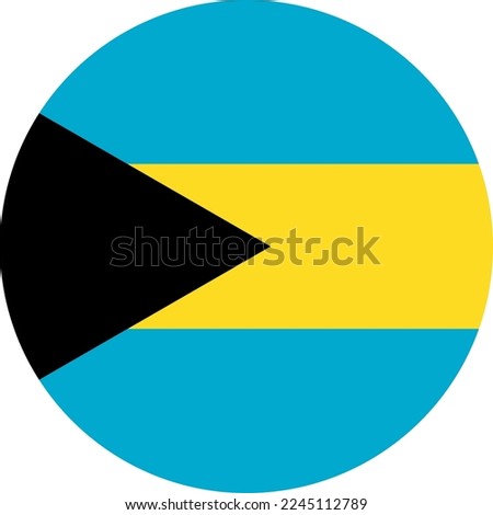 Bahamas flag button on white background
