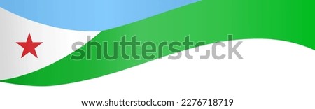 Djibouti flag wave isolated on png or transparent background