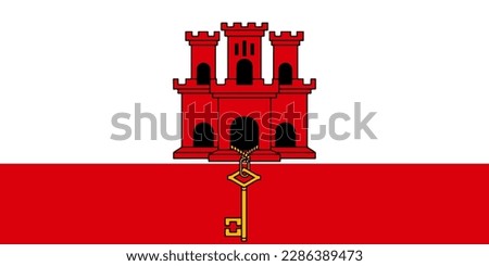 Gibraltar flag wave isolated on png or transparent background