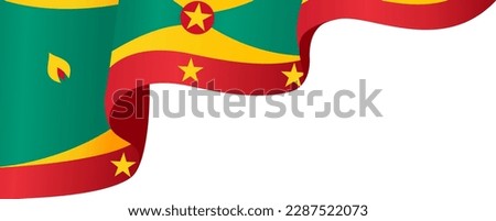 Grenada flag  wave isolated on png or transparent background