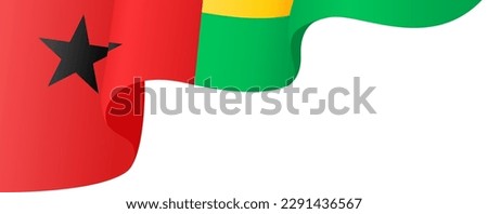 Guinea Bissau  flag  wave isolated on png or transparent background 