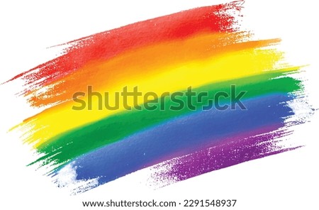 Rainbow  flag watercolor background.LGBT  Pride month texture concept. vector